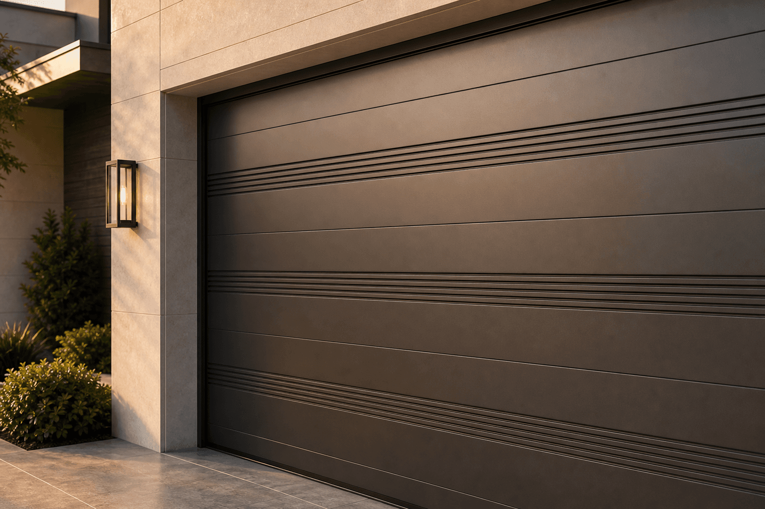 Custom aluminum garage door detail